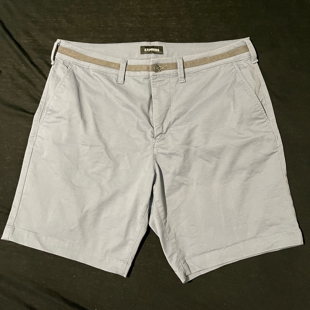 Blue Hyper-Stretch Above the Knee Shorts